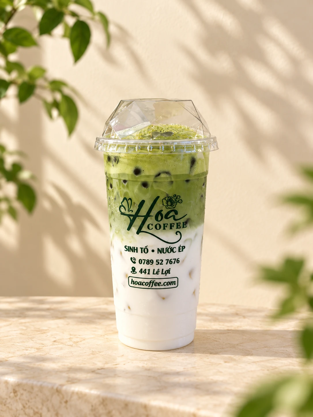 Matcha Latte Trân Châu Hoa Coffee